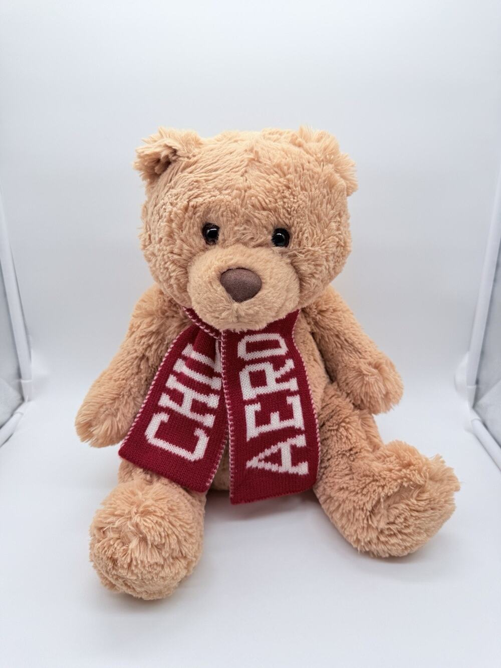 Aeropostale Plush 15” Teddy Bear Knit “Chill Out Aero” Scarf Soft Cuddly Stuffed